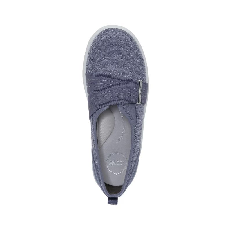 Bzees Women's Niche III Slip On-Folkstone Blue Grey Fabric | New Arrivals