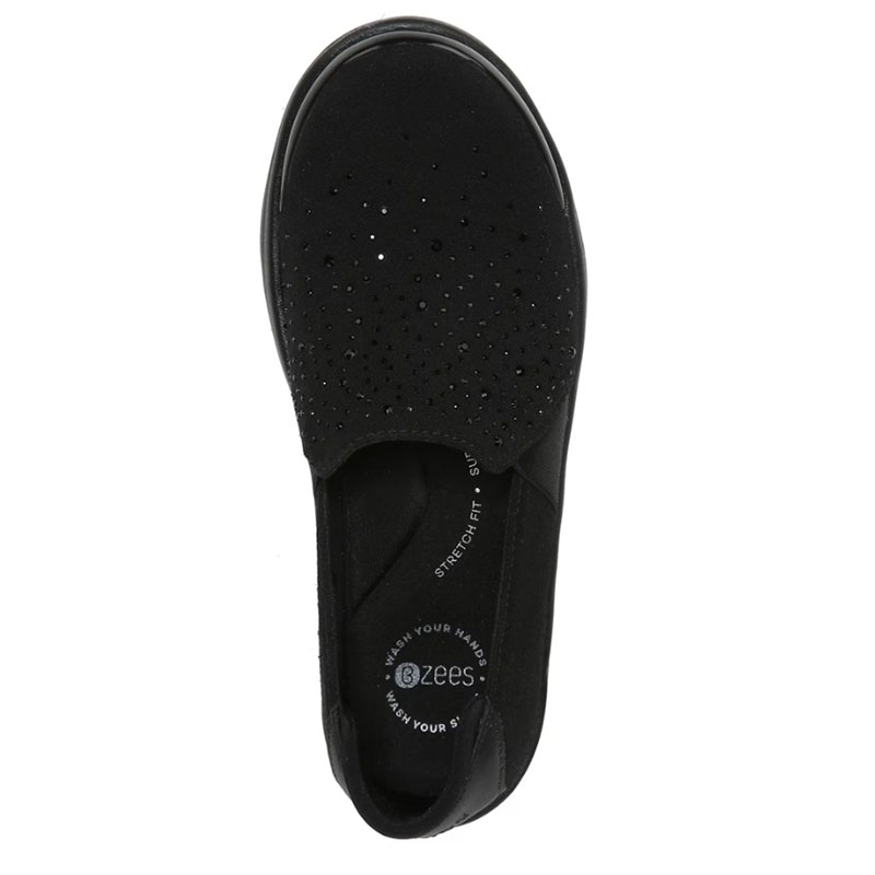 Bzees Women's Poppyseed Slip On-Black Rhinestone | New Arrivals