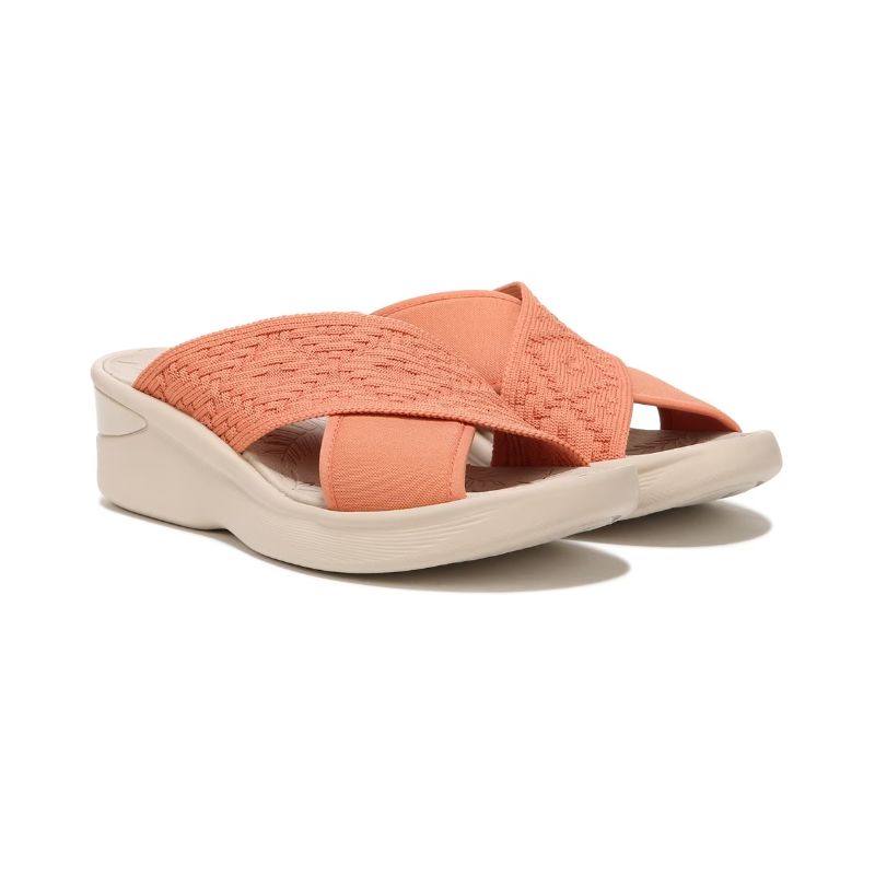 Bzees Women's Sundance Wedge Sandal-Brown Fabric | New Arrivals