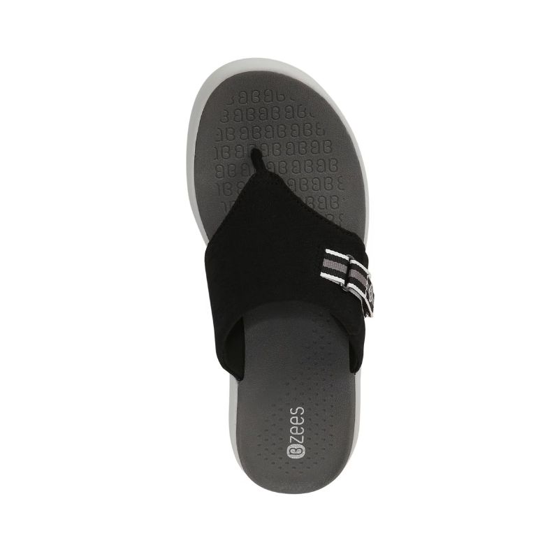 Bzees Women's Camp Out Wedge Sandal-Black Fabric | New Arrivals