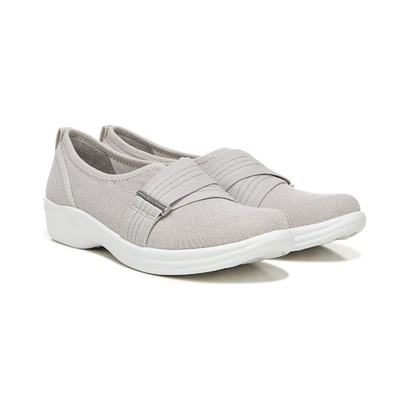 Bzees Women's Niche III Slip On-Sandnet Beige Fabric | New Arrivals