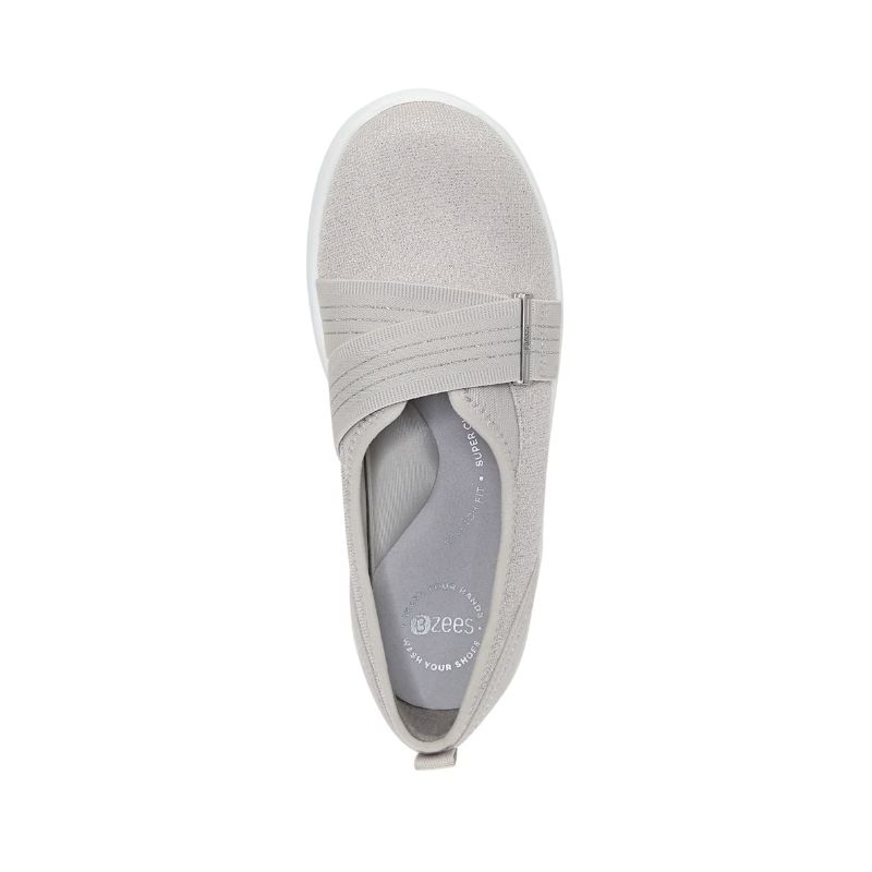 Bzees Women's Niche III Slip On-Sandnet Beige Fabric | New Arrivals