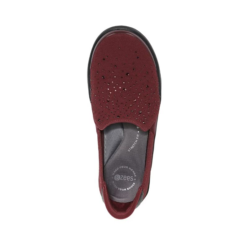 Bzees Women's Poppyseed Slip On-Red Rhinestone Fabric | New Arrivals