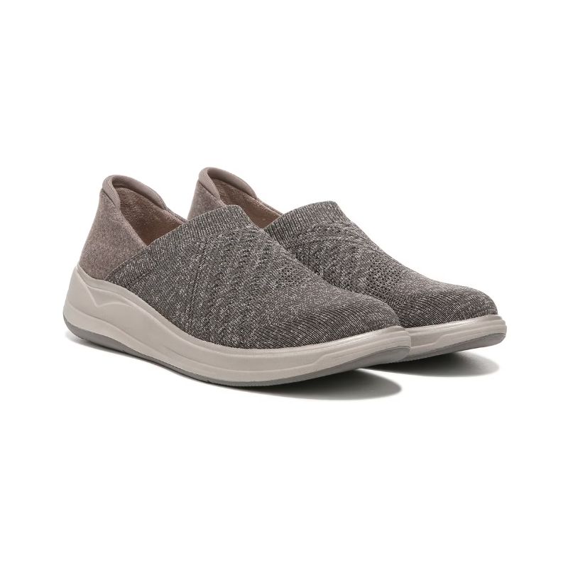 Bzees Women's Triumph Slip On-Morel Brown Knit Fabric | New Arrivals