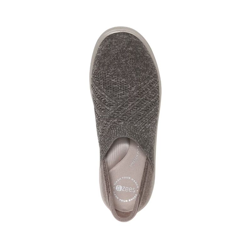 Bzees Women's Triumph Slip On-Morel Brown Knit Fabric | New Arrivals