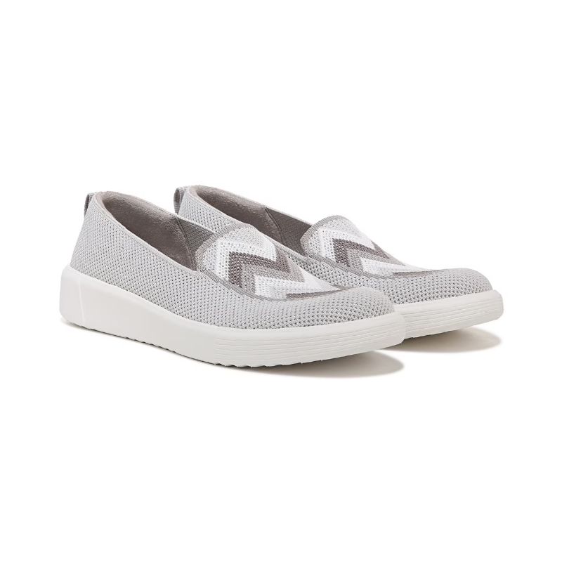 Bzees Women's March On Moc Slip On-Grey Chevron Knit | New Arrivals