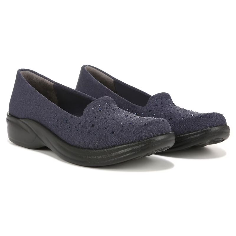 Bzees Women's Poppyseed 3 Slip On-Navy Fabric | New Arrivals