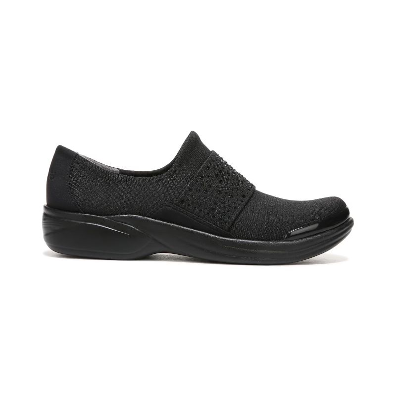 Bzees Women's Pizazz Slip On-Black Sparkle Knit Fabric | New Arrivals