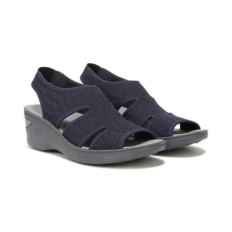 Bzees Women's Daytona Slingback Wedge Sandal-Sky Blue Knit | New Arrivals