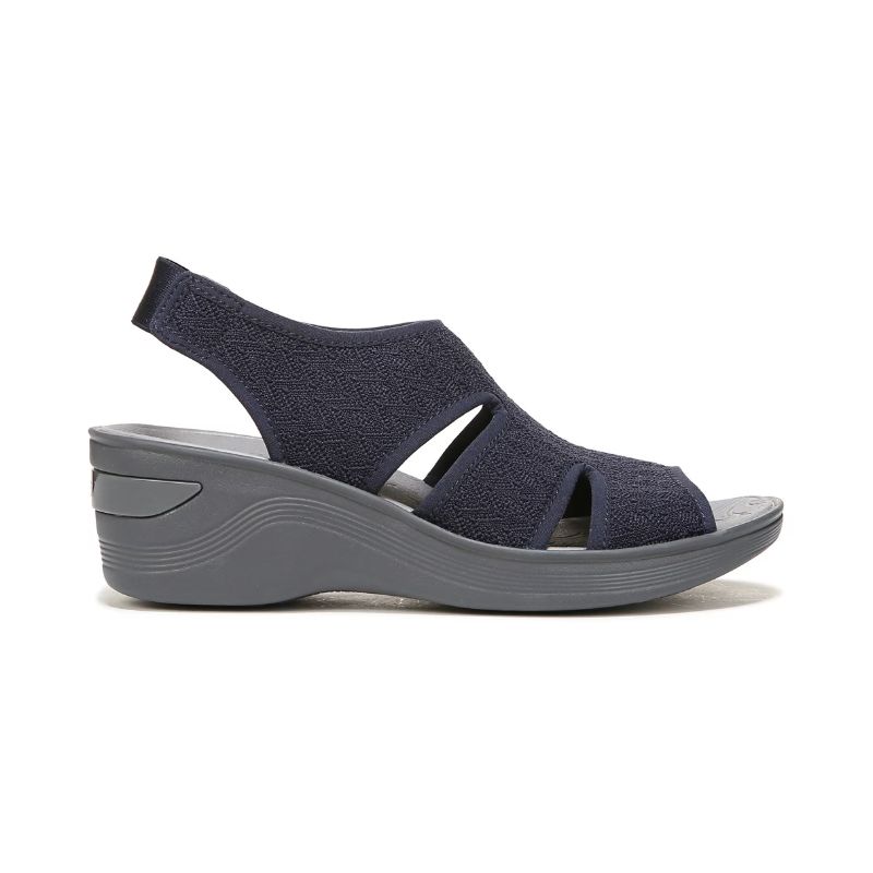 Bzees Women's Daytona Slingback Wedge Sandal-Sky Blue Knit | New Arrivals