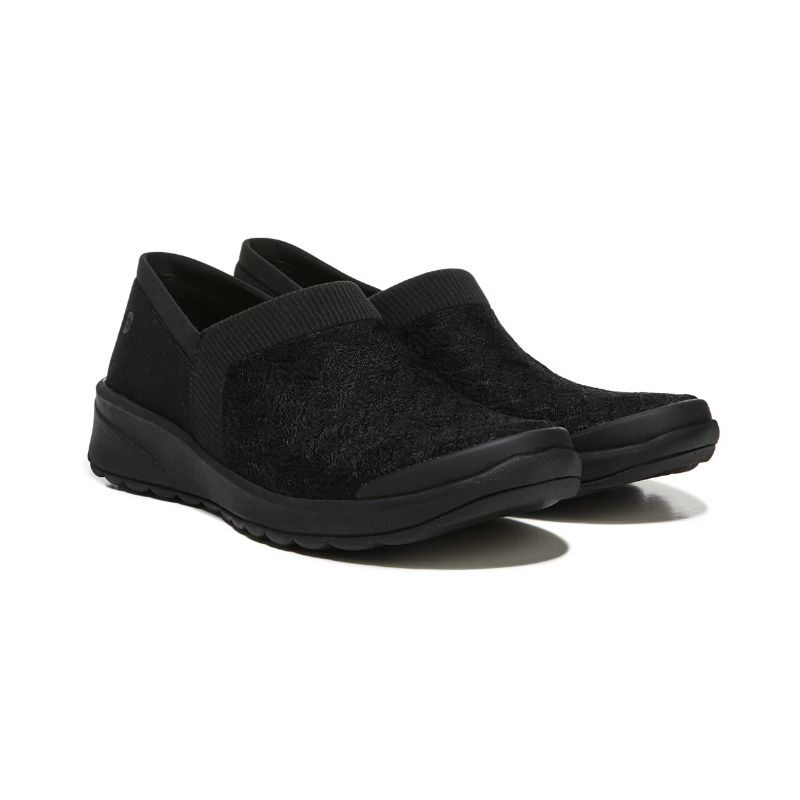 Bzees Women's Gia Slip On-Black Pointelle Knit | New Arrivals