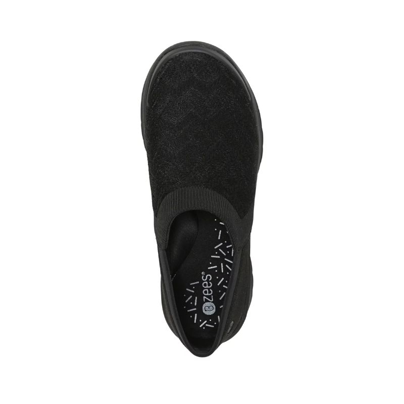 Bzees Women's Gia Slip On-Black Pointelle Knit | New Arrivals