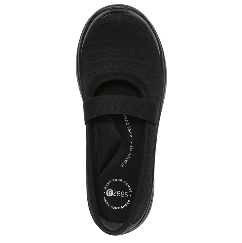 Bzees Women's Jupiter Slip On-Black Fabric | New Arrivals