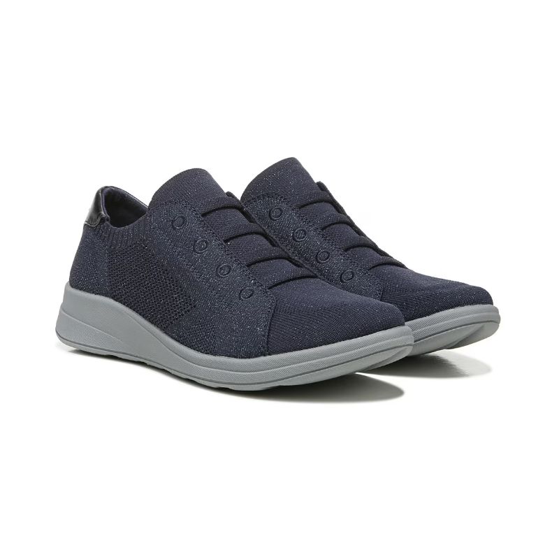 Bzees Women's Golden Knit Slip On Sneaker-Metallic Navy Blazer | New Arrivals