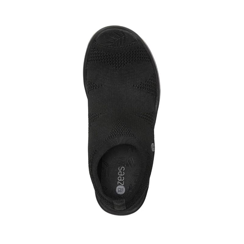 Bzees Women's Secret Wedge Sandal-Black Knit | New Arrivals