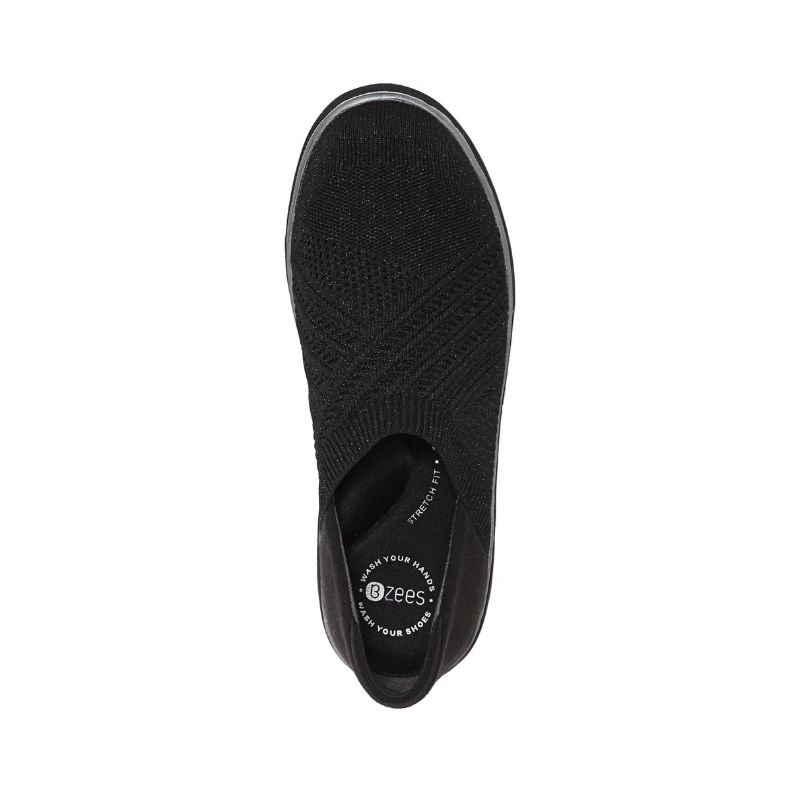 Bzees Women's Triumph Slip On-Black Fabric | New Arrivals