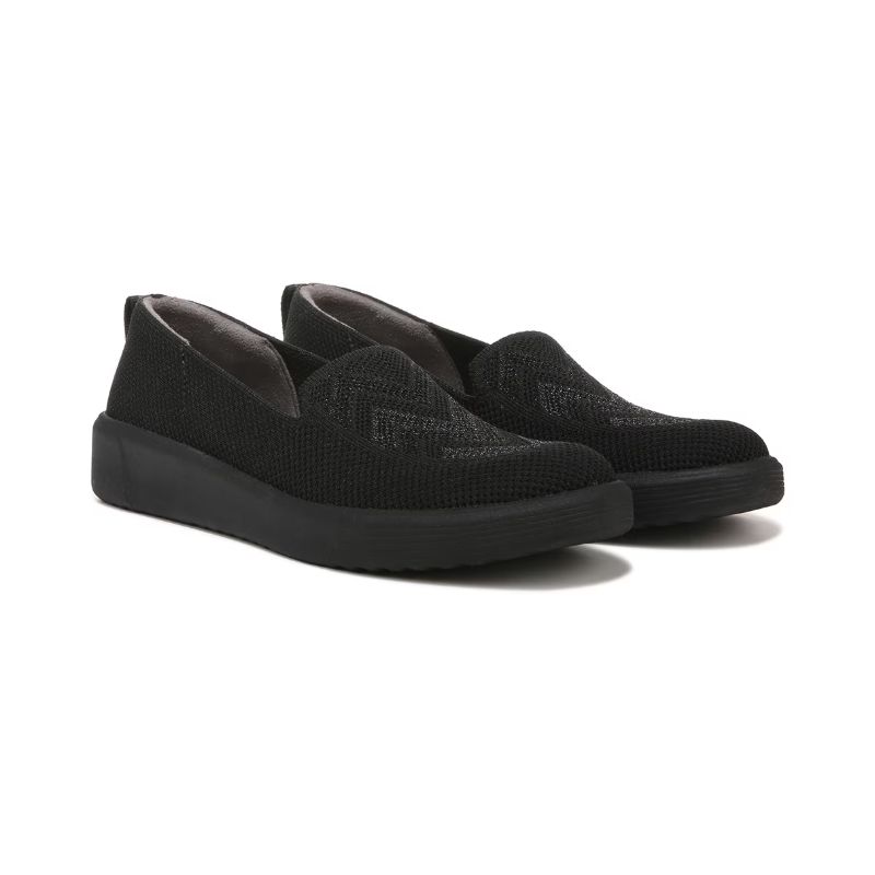 Bzees Women's March On Moc Slip On-Black Chevron Knit | New Arrivals