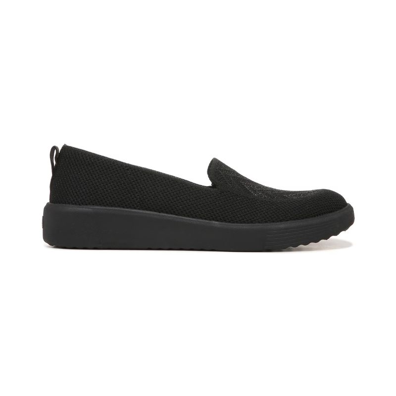 Bzees Women's March On Moc Slip On-Black Chevron Knit | New Arrivals