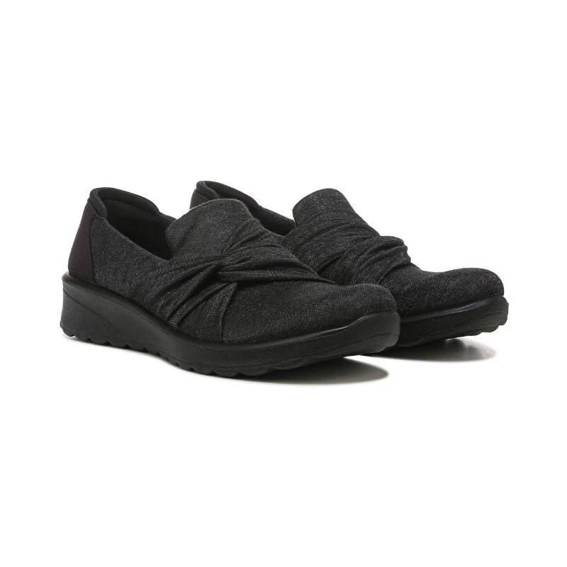 Bzees Women's Glimmer Slip On-Black Shimmer Fabric | New Arrivals