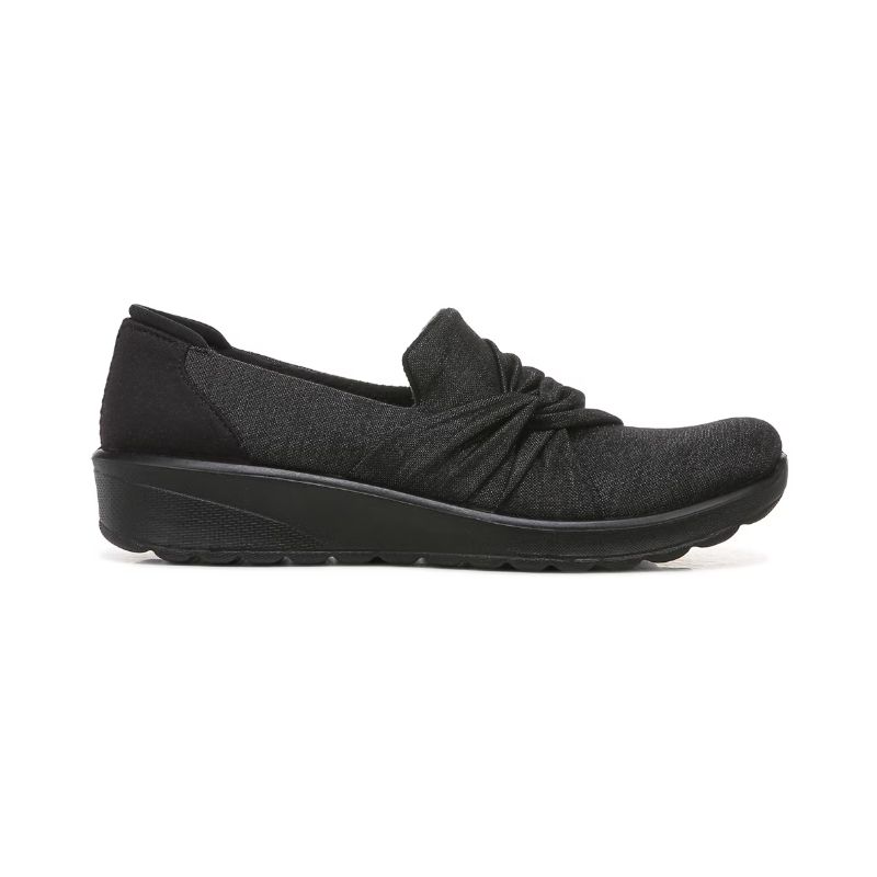 Bzees Women's Glimmer Slip On-Black Shimmer Fabric | New Arrivals