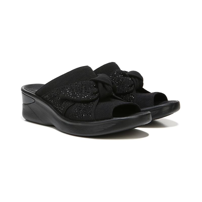 Bzees Women's Smile Bright Slide Sandal-Black | New Arrivals