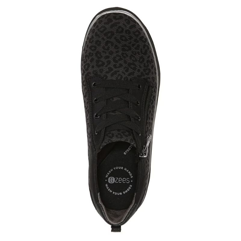 Bzees Women's Tag Along Slip On Sneaker-Black Leopard Fabric | New Arrivals