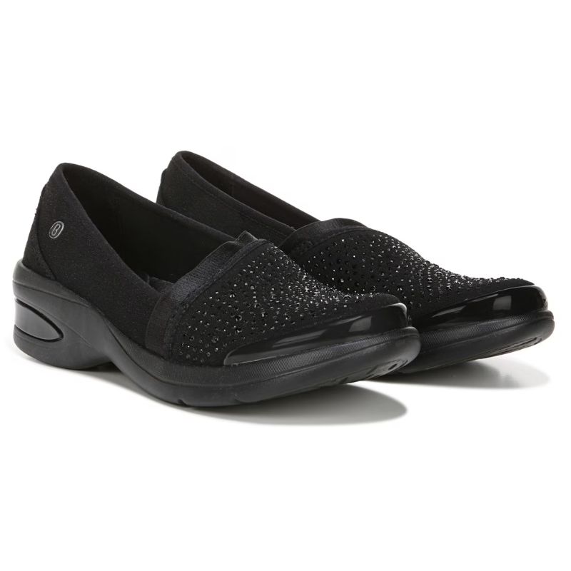 Bzees Women's Red-Hot Slip On-Black Rhinestone Fabric | New Arrivals