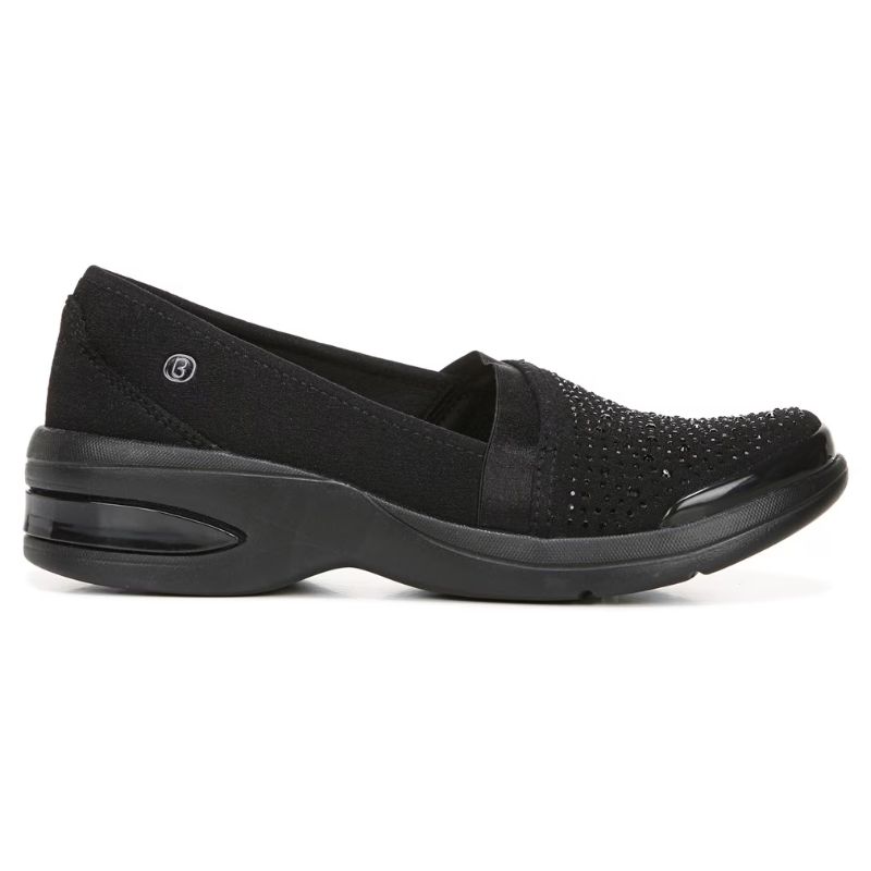 Bzees Women's Red-Hot Slip On-Black Rhinestone Fabric | New Arrivals