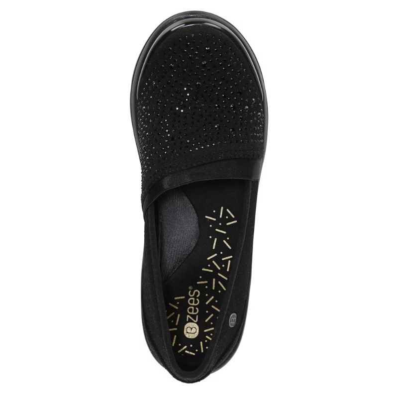 Bzees Women's Red-Hot Slip On-Black Rhinestone Fabric | New Arrivals