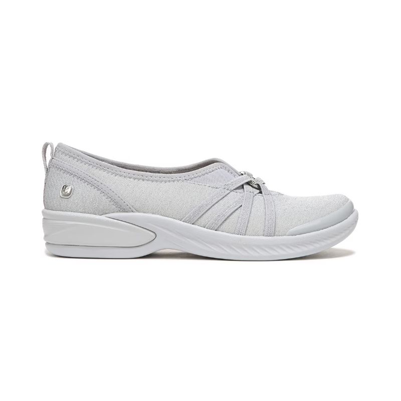 Bzees Women's Niche Slip On-Silver Shimmer Fabric | New Arrivals