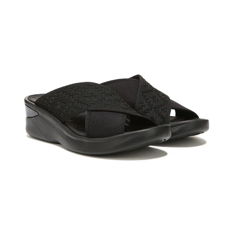 Bzees Women's Sundance Wedge Sandal-Black Fabric | New Arrivals