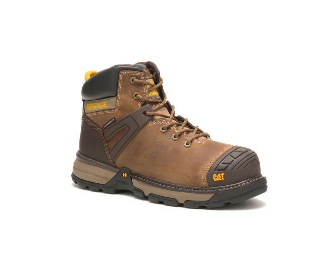 Cat Footwear | Excavator Superlite Waterproof Soft Toe Work Boot Dark Beige