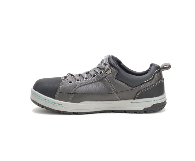 Cat Footwear | Brode Steel Toe Work Shoe Dark Grey/Mint