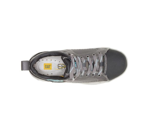 Cat Footwear | Brode Steel Toe Work Shoe Dark Grey/Mint