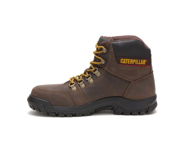 Cat Footwear | Outline Steel Toe Work Boot Seal Brown