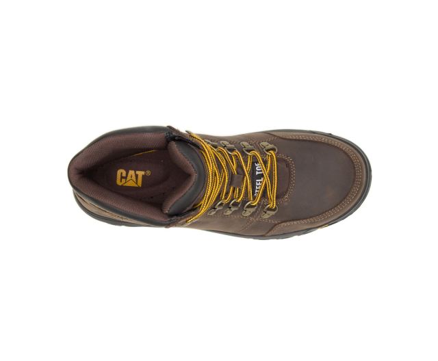 Cat Footwear | Outline Steel Toe Work Boot Seal Brown