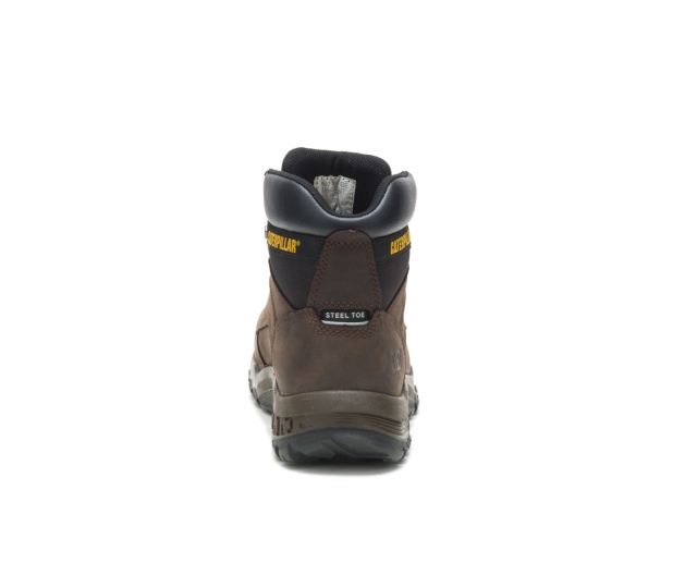 Cat Footwear | Upholder Waterproof Steel Toe Work Boot Dark Chocolate