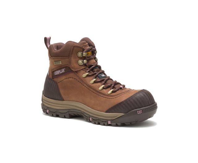 Cat Footwear | Ally Waterproof Composite Toe Work Boot Brown