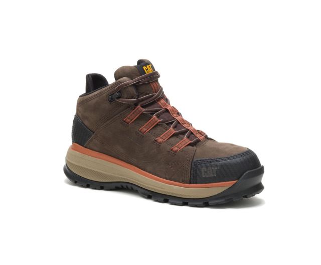 Cat Footwear | Utilize Waterproof Alloy Toe Work Boot Dark Bitter Chocolate