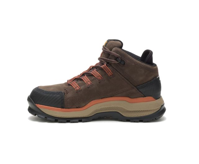 Cat Footwear | Utilize Waterproof Alloy Toe Work Boot Dark Bitter Chocolate