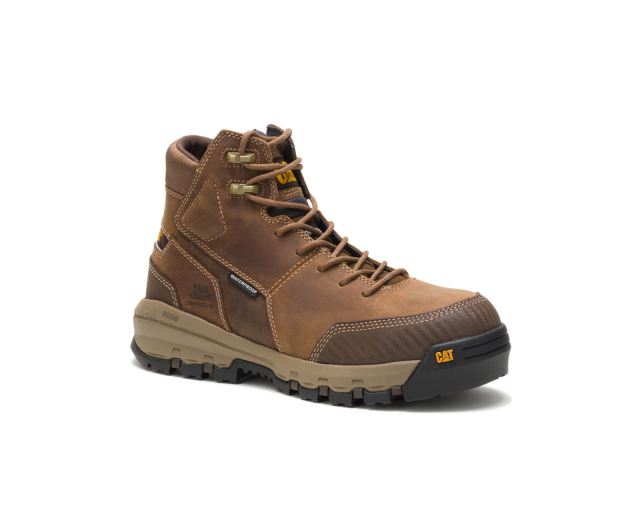 Cat Footwear | Device Waterproof Composite Toe Work Boot Dark Beige