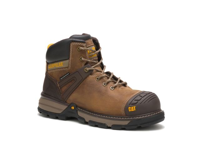 Cat Footwear | Excavator Superlite Waterproof Nano Toe Work Boot Dark Biege