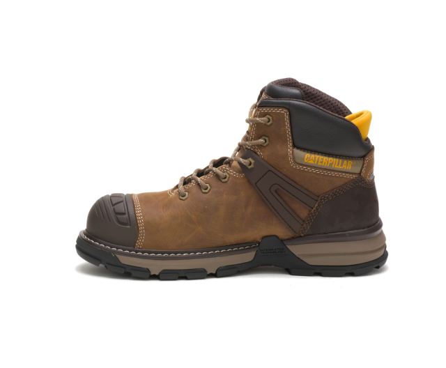 Cat Footwear | Excavator Superlite Waterproof Nano Toe Work Boot Dark Biege