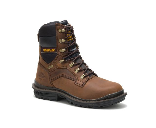 Cat Footwear | Flexion Generator 8" Waterproof Thinsulate™ Steel Toe Work Boot Dark Brown