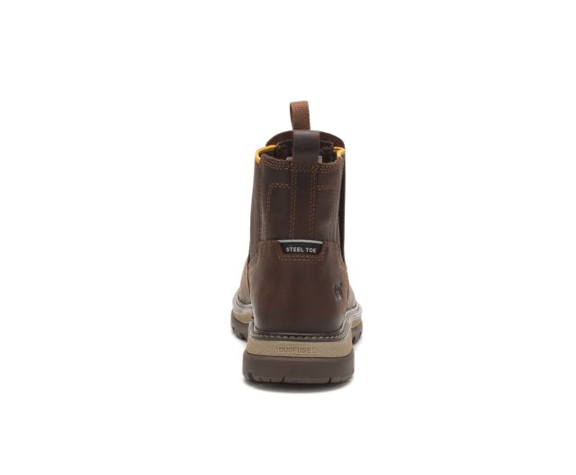 Cat Footwear | Fairbanks Chelsea Steel Toe Work Boot Toffee