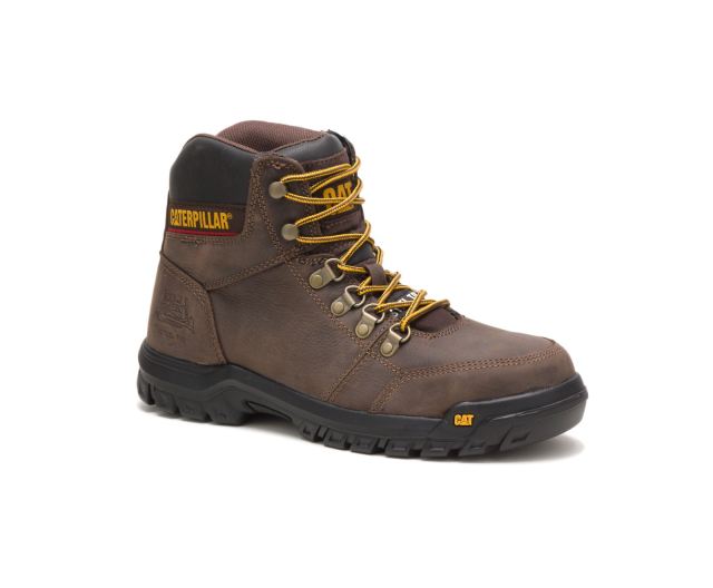 Cat Footwear | Outline Steel Toe Work Boot Seal Brown