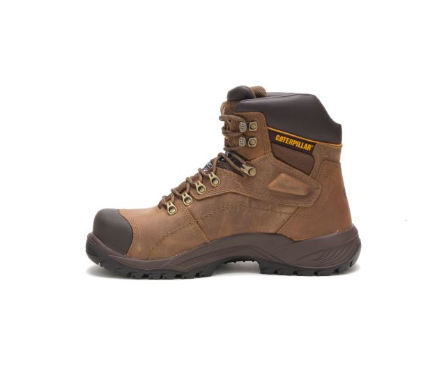 Cat Footwear | Diagnostic Hi Waterproof Thinsulate™ Steel Toe Work Boot Dark Beige