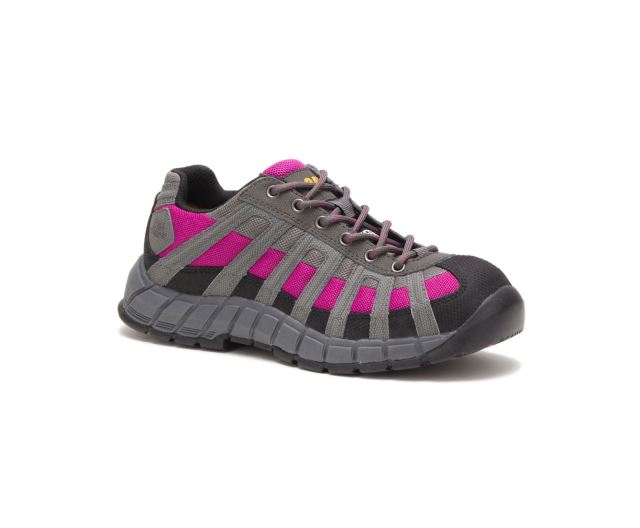 Cat Footwear | Switch Steel Toe Work Shoe Charcoal/Pink