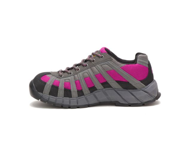 Cat Footwear | Switch Steel Toe Work Shoe Charcoal/Pink