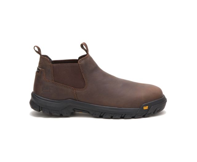 Cat Footwear | Outline Slip-On Steel Toe Work Boot Seal Brown